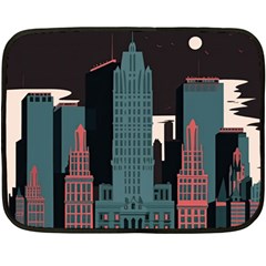 New York City Nyc Skyline Cityscape Fleece Blanket (mini) by Ravend