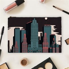 New York City Nyc Skyline Cityscape Cosmetic Bag (large) by Ravend