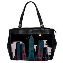 New York City Nyc Skyline Cityscape Oversize Office Handbag by Ravend