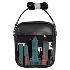 New York City Nyc Skyline Cityscape Girls Sling Bag by Ravend