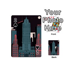 New York City Nyc Skyline Cityscape Playing Cards 54 Designs (mini) by Ravend