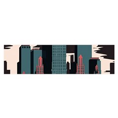 New York City Nyc Skyline Cityscape Oblong Satin Scarf (16  X 60 ) by Ravend