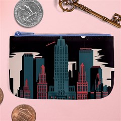 New York City Nyc Skyline Cityscape Large Coin Purse by Ravend