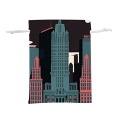 New York City Nyc Skyline Cityscape Lightweight Drawstring Pouch (l) by Ravend