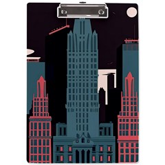 New York City Nyc Skyline Cityscape A4 Acrylic Clipboard by Ravend