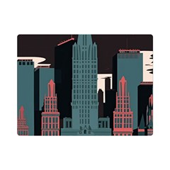 New York City Nyc Skyline Cityscape Premium Plush Fleece Blanket (mini) by Ravend