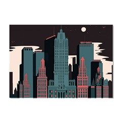 New York City Nyc Skyline Cityscape Crystal Sticker (a4) by Ravend