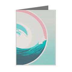 Tidal Wave Ocean Sea Tsunami Wave Minimalist Mini Greeting Card by Ravend