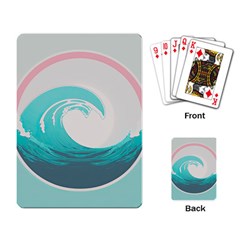 Tidal Wave Ocean Sea Tsunami Wave Minimalist Playing Cards Single Design (rectangle) by Ravend