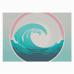 Tidal Wave Ocean Sea Tsunami Wave Minimalist Large Glasses Cloth by Ravend