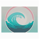 Tidal Wave Ocean Sea Tsunami Wave Minimalist Large Glasses Cloth (2 Sides) Back