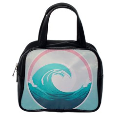 Tidal Wave Ocean Sea Tsunami Wave Minimalist Classic Handbag (one Side) by Ravend