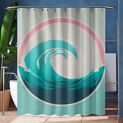 Tidal Wave Ocean Sea Tsunami Wave Minimalist Shower Curtain 60  X 72  (medium)  by Ravend