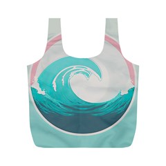 Tidal Wave Ocean Sea Tsunami Wave Minimalist Full Print Recycle Bag (m) by Ravend