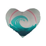 Tidal Wave Ocean Sea Tsunami Wave Minimalist Standard 16  Premium Flano Heart Shape Cushions Back