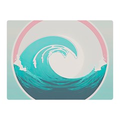 Tidal Wave Ocean Sea Tsunami Wave Minimalist Two Sides Premium Plush Fleece Blanket (mini) by Ravend