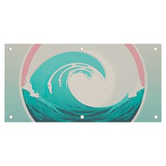 Tidal Wave Ocean Sea Tsunami Wave Minimalist Banner And Sign 6  X 3  by Ravend