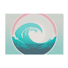 Tidal Wave Ocean Sea Tsunami Wave Minimalist Crystal Sticker (a4) by Ravend