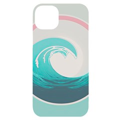 Tidal Wave Ocean Sea Tsunami Wave Minimalist Iphone 14 Plus Black Uv Print Case by Ravend