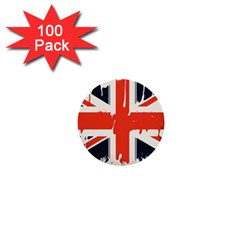 Union Jack England Uk United Kingdom London 1  Mini Buttons (100 Pack)  by Ravend