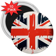 Union Jack England Uk United Kingdom London 3  Magnets (10 Pack)  by Ravend