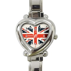 Union Jack England Uk United Kingdom London Heart Italian Charm Watch