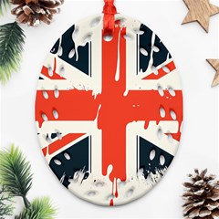 Union Jack England Uk United Kingdom London Ornament (Oval Filigree)