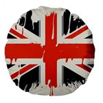 Union Jack England Uk United Kingdom London Large 18  Premium Round Cushions Back