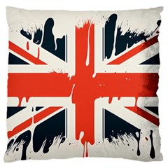 Union Jack England Uk United Kingdom London Large Premium Plush Fleece Cushion Case (One Side)