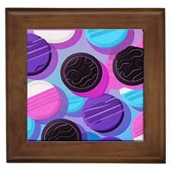 Cookies Chocolate Cookies Sweets Snacks Baked Goods Framed Tile by Ravend