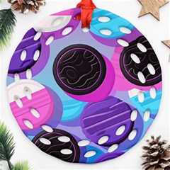 Cookies Chocolate Cookies Sweets Snacks Baked Goods Round Filigree Ornament (two Sides) by Ravend