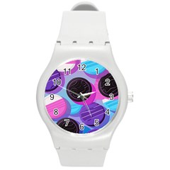 Cookies Chocolate Cookies Sweets Snacks Baked Goods Round Plastic Sport Watch (m) by Ravend