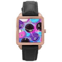 Cookies Chocolate Cookies Sweets Snacks Baked Goods Rose Gold Leather Watch  by Ravend