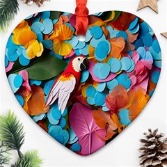 Confetti Tropical Ocean Themed Background Abstract Ornament (heart) by Ravend