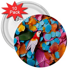 Confetti Tropical Ocean Themed Background Abstract 3  Buttons (10 Pack)  by Ravend