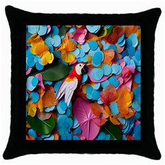 Confetti Tropical Ocean Themed Background Abstract Throw Pillow Case (black) by Ravend