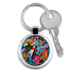 Confetti Tropical Ocean Themed Background Abstract Key Chain (round) by Ravend