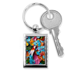 Confetti Tropical Ocean Themed Background Abstract Key Chain (rectangle) by Ravend