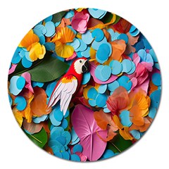 Confetti Tropical Ocean Themed Background Abstract Magnet 5  (round) by Ravend