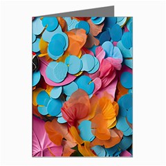 Confetti Tropical Ocean Themed Background Abstract Greeting Cards (pkg Of 8) by Ravend