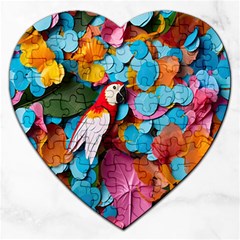 Confetti Tropical Ocean Themed Background Abstract Jigsaw Puzzle (heart) by Ravend