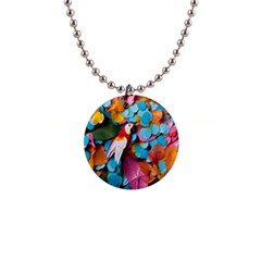 Confetti Tropical Ocean Themed Background Abstract 1  Button Necklace by Ravend