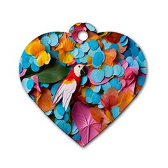 Confetti Tropical Ocean Themed Background Abstract Dog Tag Heart (two Sides) by Ravend