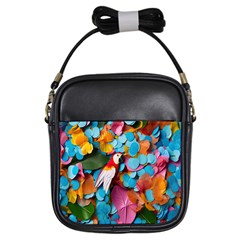 Confetti Tropical Ocean Themed Background Abstract Girls Sling Bag by Ravend