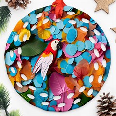 Confetti Tropical Ocean Themed Background Abstract Ornament (round Filigree) by Ravend