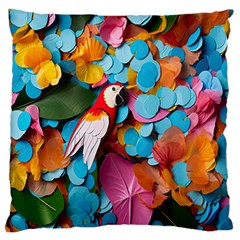 Confetti Tropical Ocean Themed Background Abstract Large Premium Plush Fleece Cushion Case (two Sides) by Ravend