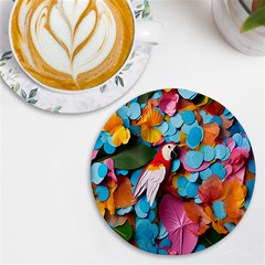 Confetti Tropical Ocean Themed Background Abstract Uv Print Round Tile Coaster by Ravend