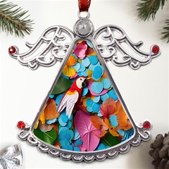 Confetti Tropical Ocean Themed Background Abstract Metal Angel With Crystal Ornament