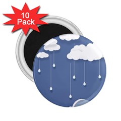 Clouds Rain Paper Raindrops Weather Sky Raining 2 25  Magnets (10 Pack)  by Ravend