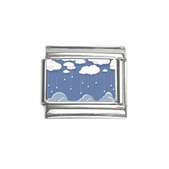 Clouds Rain Paper Raindrops Weather Sky Raining Italian Charm (9mm) by Ravend